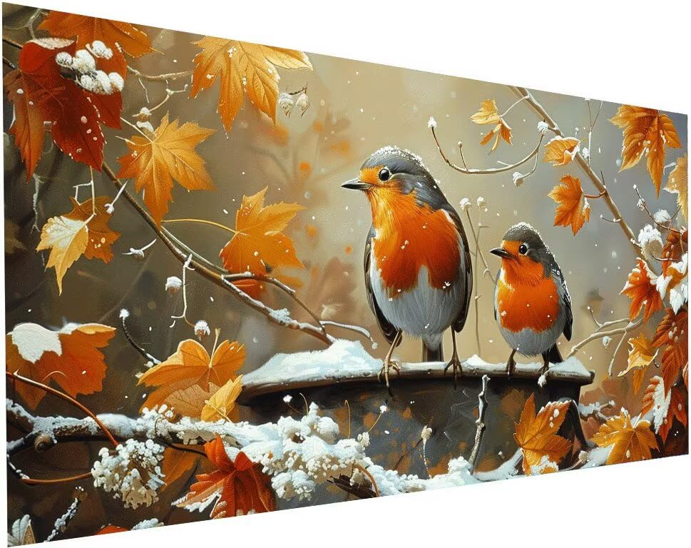 Diamond Painting pour Decoration Chambre grand format 55x110 cm oiseau DIY S-683