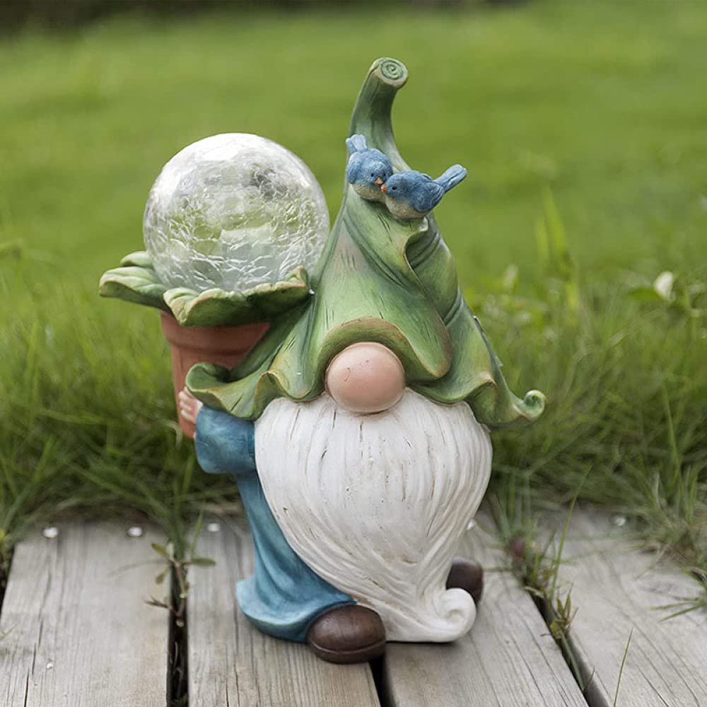 Nain de jardin solaire extérieur : statue américaine modèle A pour déco de Noël
