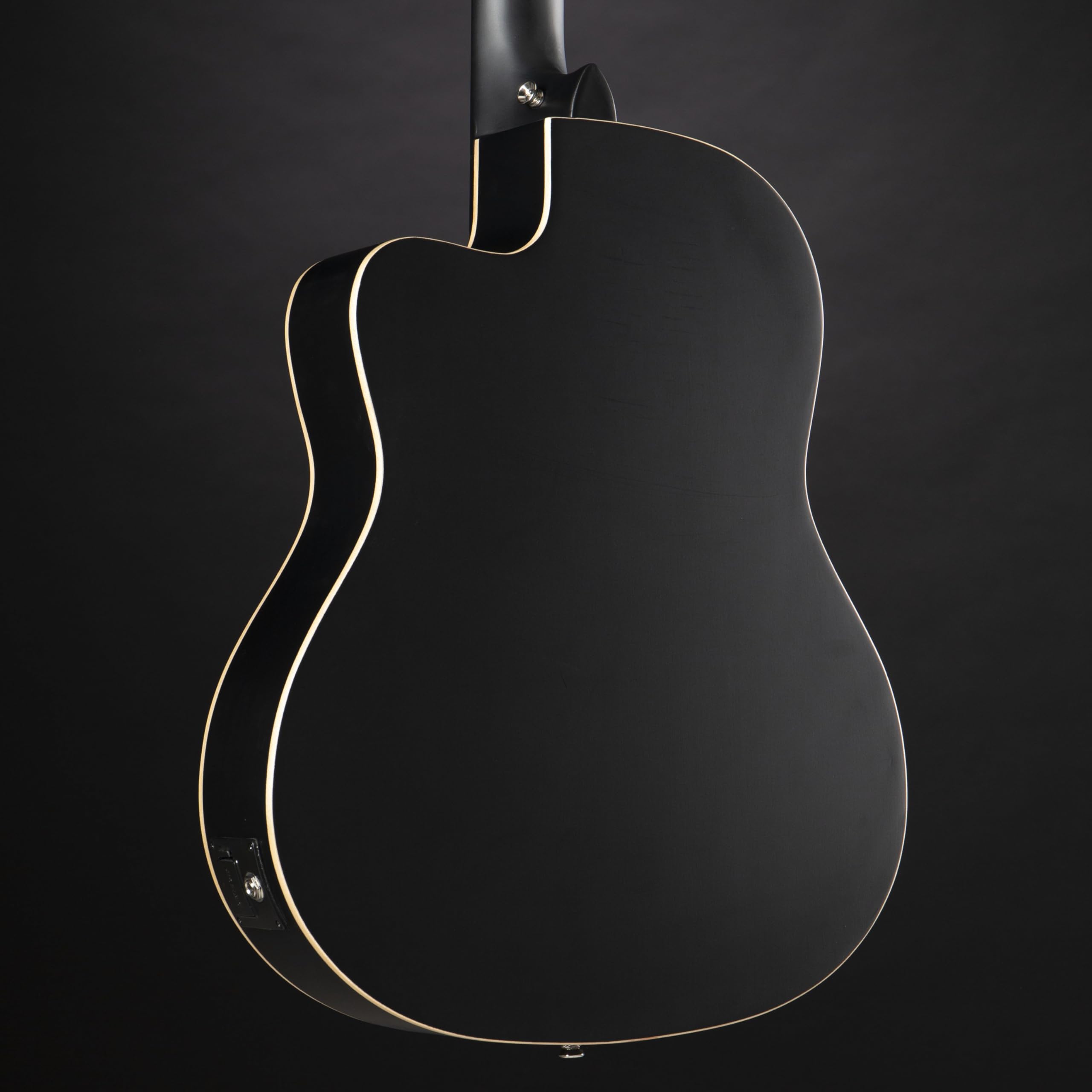 Ortega Guitars Chitarra Concerto Thinline Elettro-acustica - Serie Family - Slim Neck - include Gig Bag - top in mogano/abete (RCE125SN-SBK)