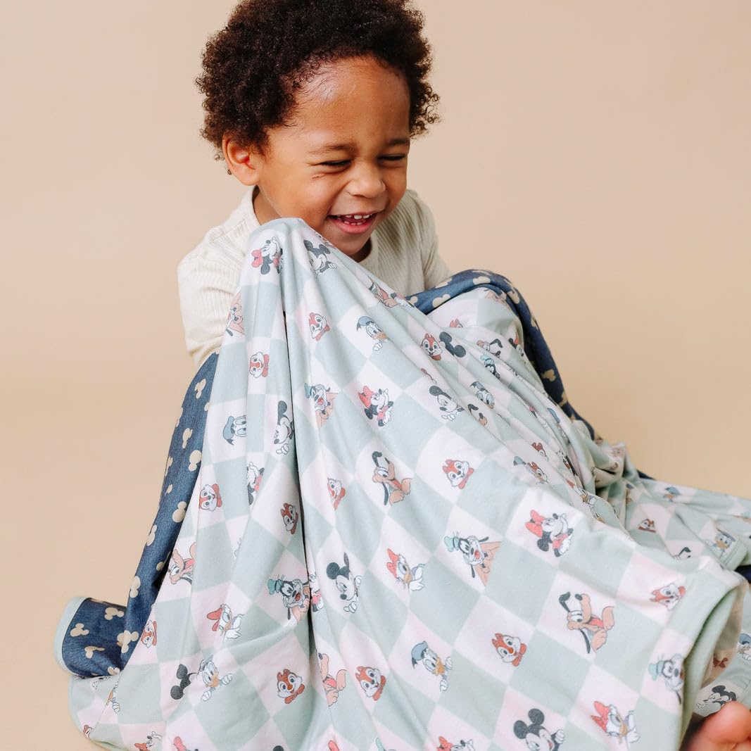 Large Premium Knit Baby 3 Layer Stretchy Quilt Blanket "Mickey Mouse & Friends" by Copper Pearl