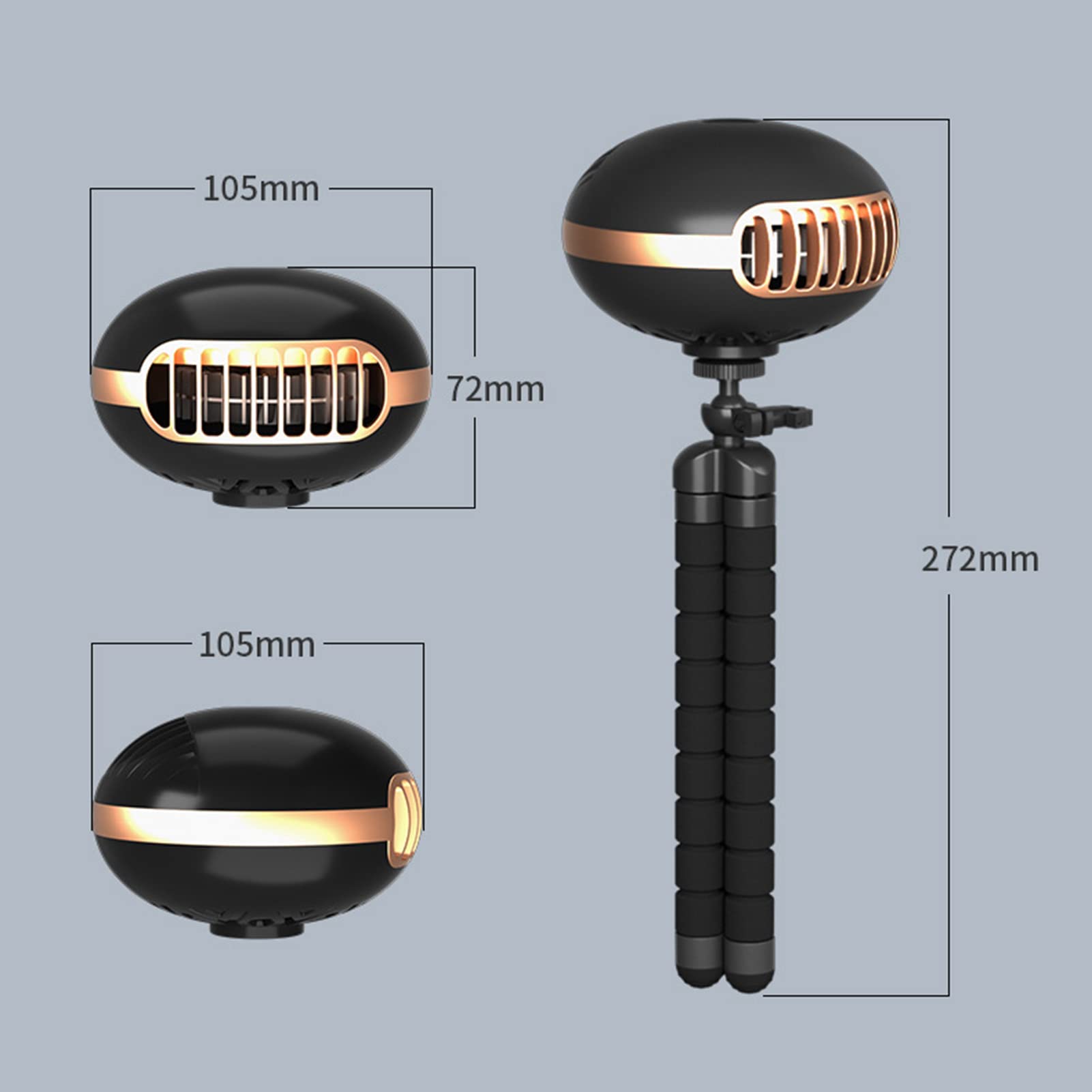 Cichy wentylator na szyję, bezłopatkowy wentylator do wózka dziecięcego, przenośny wentylator ładowany przez USB 3 prędkości, cichy wentylator osobisty ze statywem, różowy (różowy