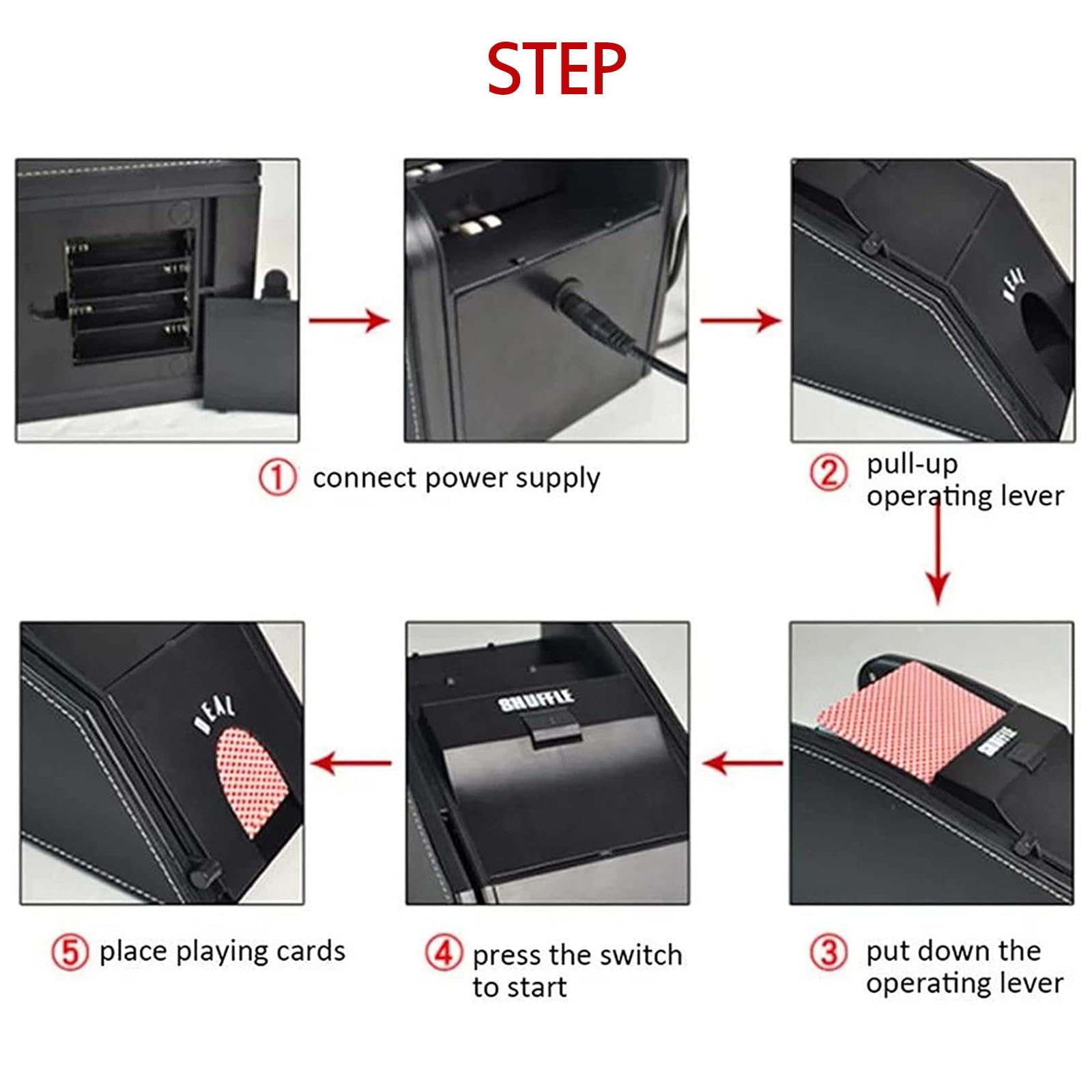 Distribuidor de Cartas automático, máquina de Reparto Aleatorio Profesional 2 en 1 para 1-2 Barajas, Zapatilla de máquina de póquer para Solitario, Tarjetas de plástico
