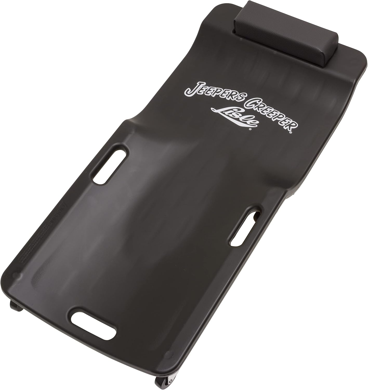 Lisle 97102 Black Plastic Creeper - Ergonomic Low Profile Mechanic Creeper, 300 lb Capacity, Durable Urethane Rollers