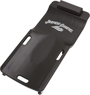 Lisle 97102 Black Plastic Creeper - Ergonomic Low Profile Mechanic Creeper, 300 lb Capacity, Durable Urethane Rollers
