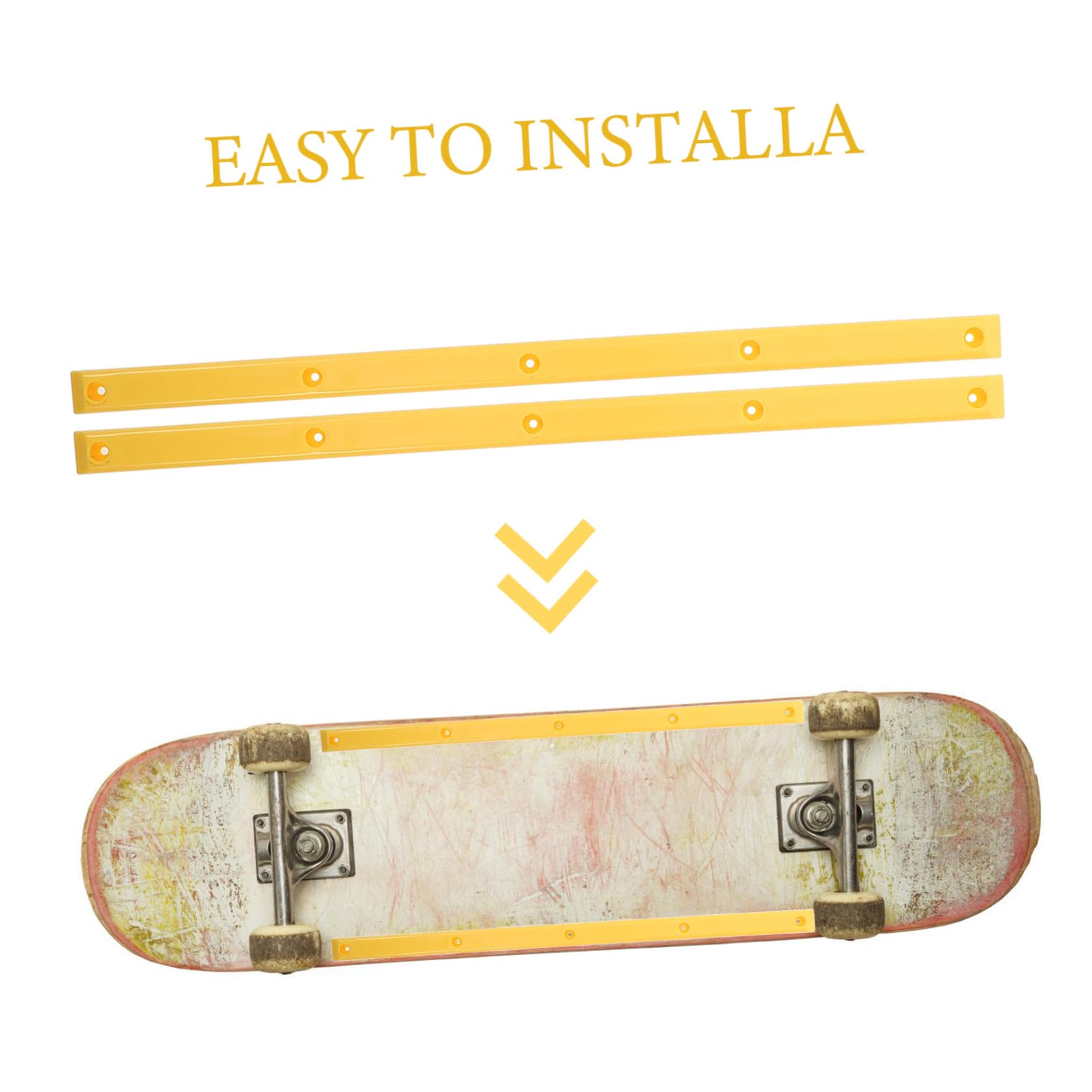 Sosoport Bande De Pare-Chocs Os De Côte De Planche À roulettes Remplaçable Rail D'os De Côte Accessoires De Skateboard Grind Rails pour Planches À roulettes Plastique Jaune