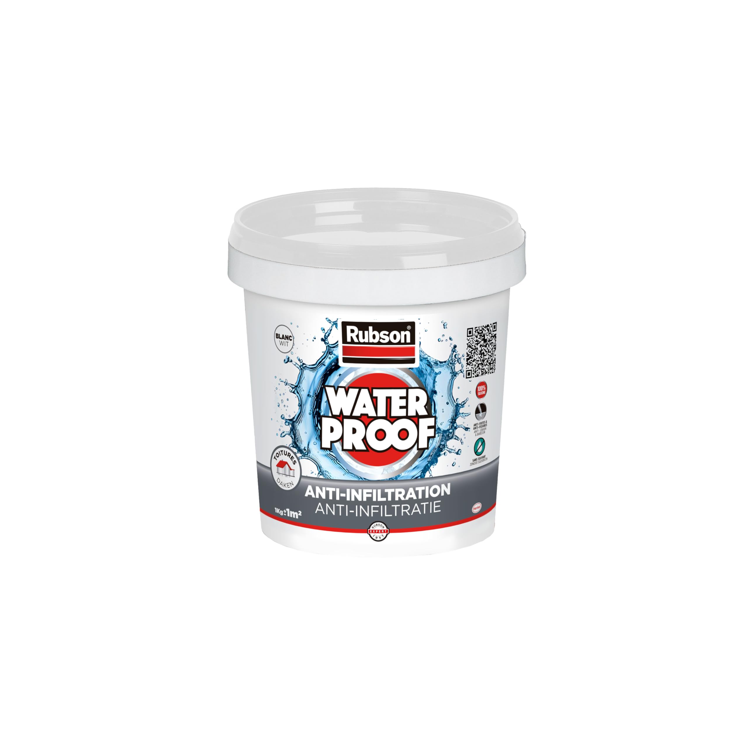 Rubson revêtement waterproof blanc 1kg à base de silicone pour étanchéité
