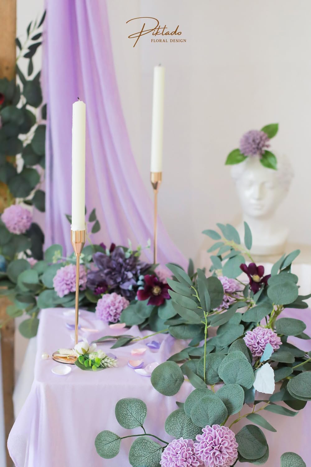 Artificial Wedding Dahlia Flowers 25 pcs Lavender Fake Roses w/Stem for DIY Wedding Decor Centerpieces Arrangements Bouquets(Lilac) - Image 4