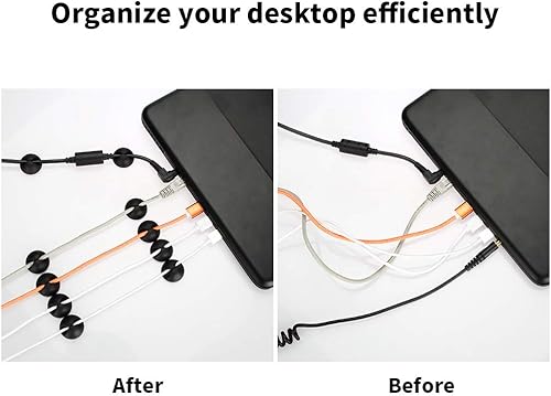Miniatura 3 de Tomorotec - Organizador de cables multiusos con almohadilla adhesiva, organizador de cables de escritorio para HDMI, cable de carga, Ethernet, cable