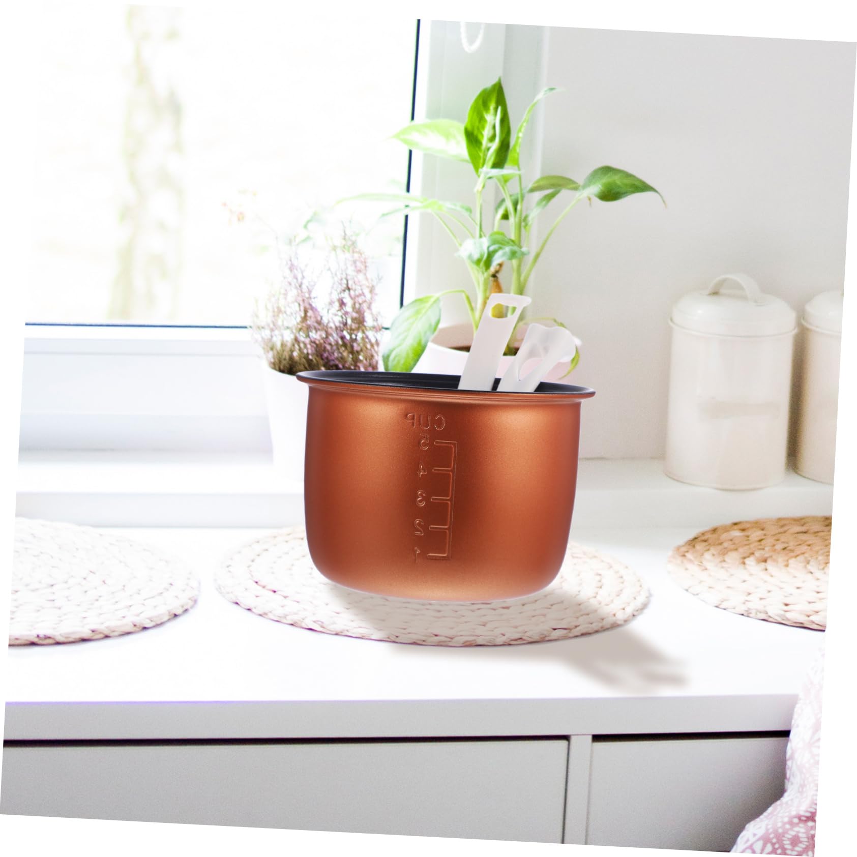 Cabilock Doublure Antiadhésive en Alliage D'aluminium 1,2l Cuiseur à Riz pour Plusieurs Styles Pot Intérieur de Remplacement Polyvalent Facile à Nettoyer Cuisine Domestique