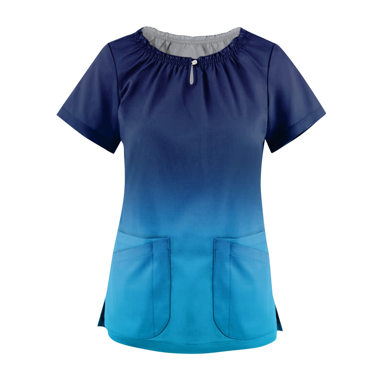 Fulidngzg Uniformes Sanitarios Mujer, Uniforme Estetica Unisex Uniforme Sanitario Cocinero Uniforme Enfermera Manga Corta Médico Casacas Veterinaria Elástico Uniforme Limpieza Casaca Sanitaria Clásico