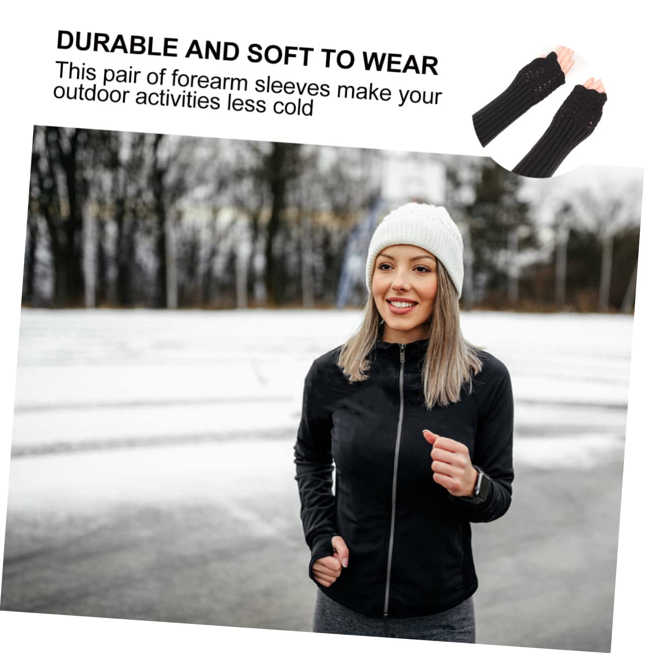 Holibanna Elegant Knitted Fingerless Gloves Half-finger Gloves Strong Warmth Retention