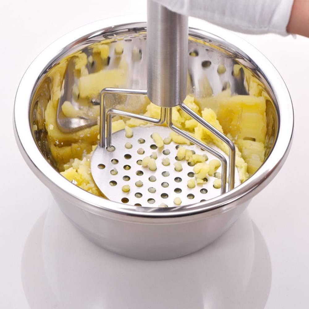 Manueller Kartoffelstampfer Aus Edelstahl, Multifunktional, Langlebig, Langer Und Komfortabler Griff, Zum Pürieren Von Gemüse Und Obst