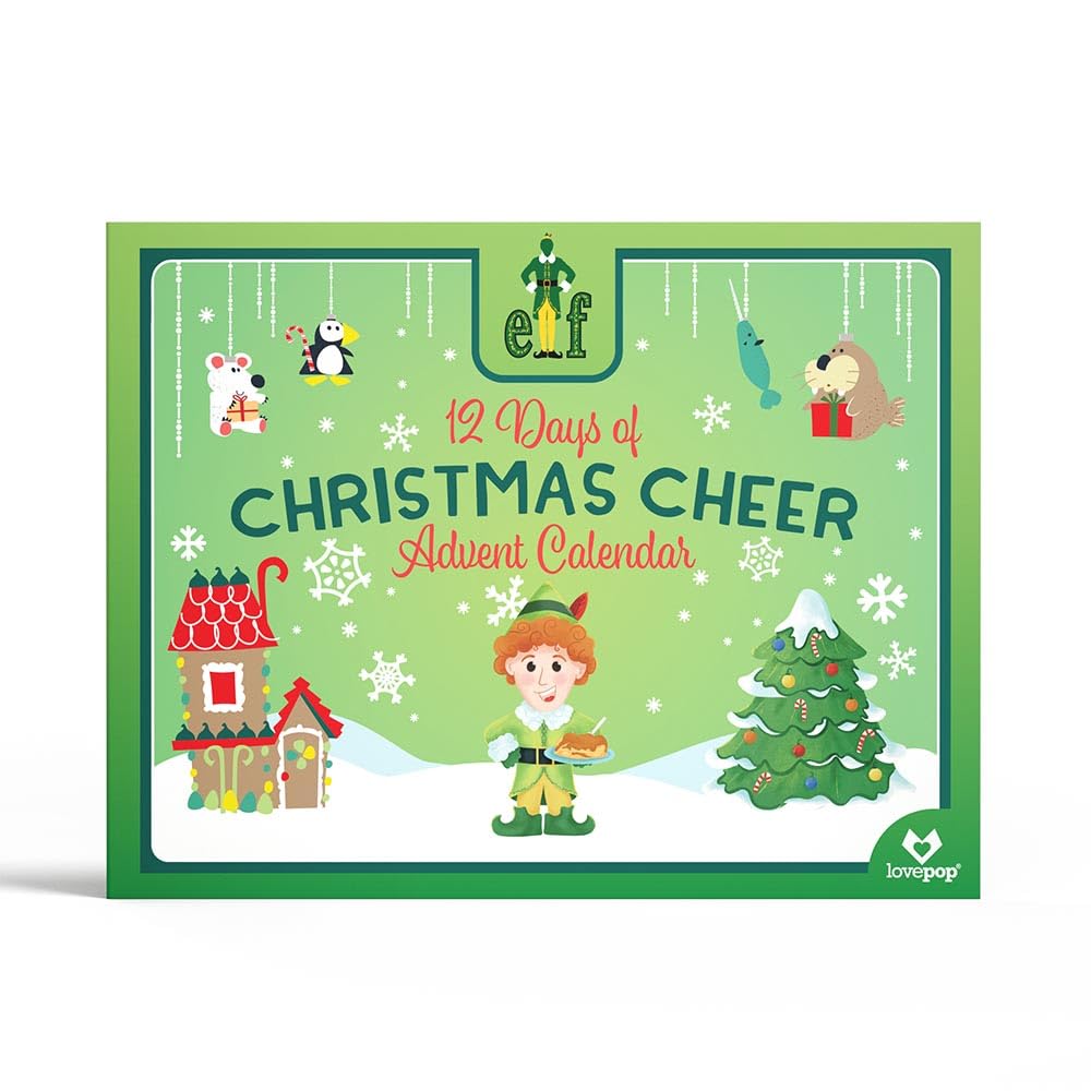 Lovepop Calendario de Adviento emergente de Navidad para niños, tarjetas de felicitación 3D para hijo, hija, sobrina, sobrino, elfo 12 días de alegría navideña, 12 bolsas y 12 personajes y accesorios
