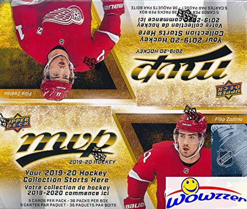 2019/20 Upper Deck MVP NHL Hockey MASSIVE Factory Sealed Retail Box with 36 Packs & 180 Cards! Includes (5) Silver Script Parallels & (9) High Series Short Prints! Brand New & Loaded! WOWZZER!