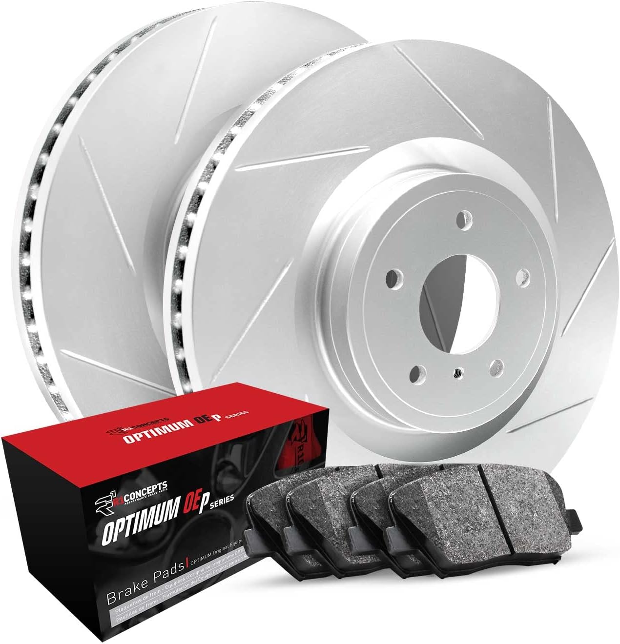 R1 Concepts Front Brakes and Rotors Kit Front Brake Pads