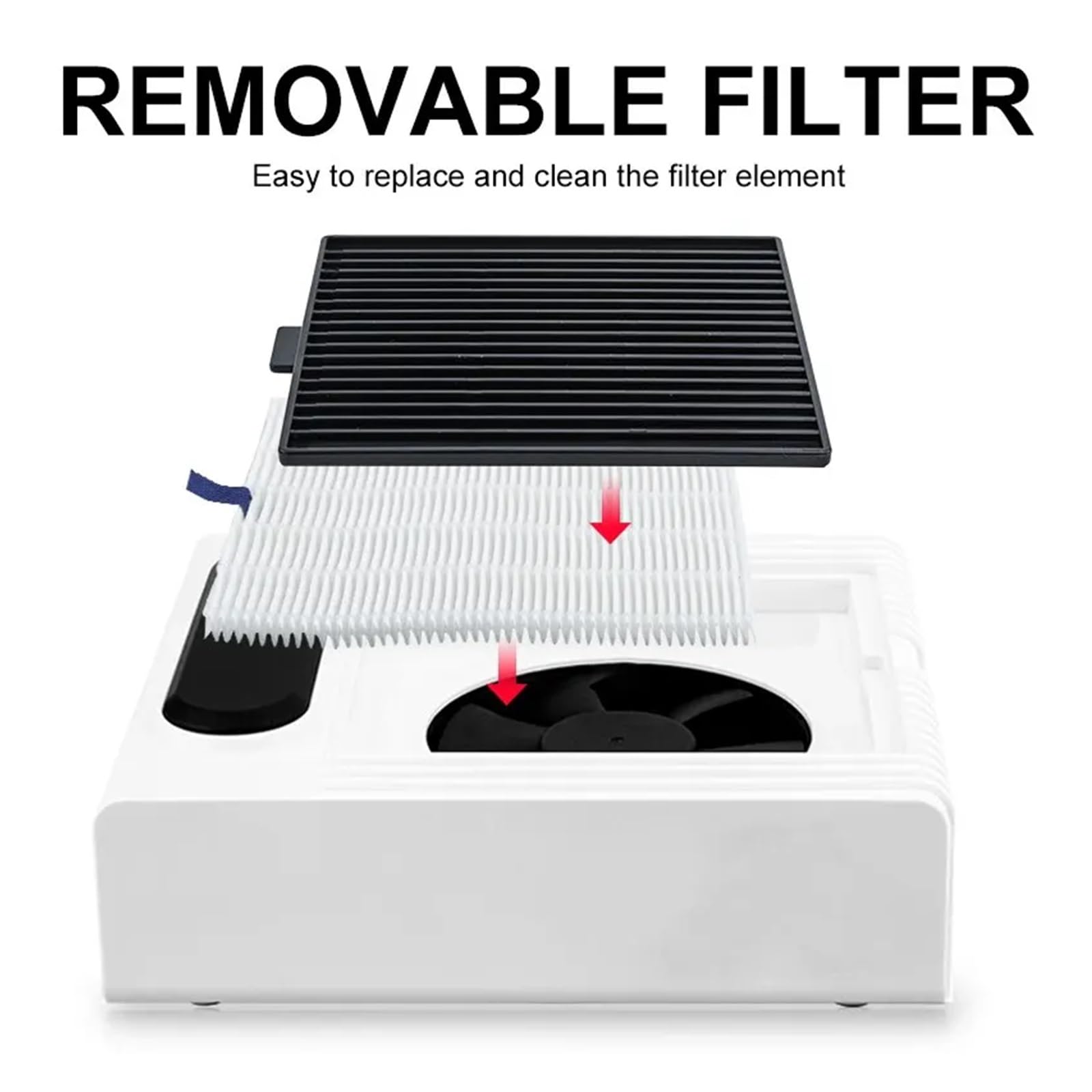 MRKU Aspiradora de manicura con Filtro Lavable, aspiradora de bajo Ruido y 80 W de Potencia, con Ventilador Integrado.