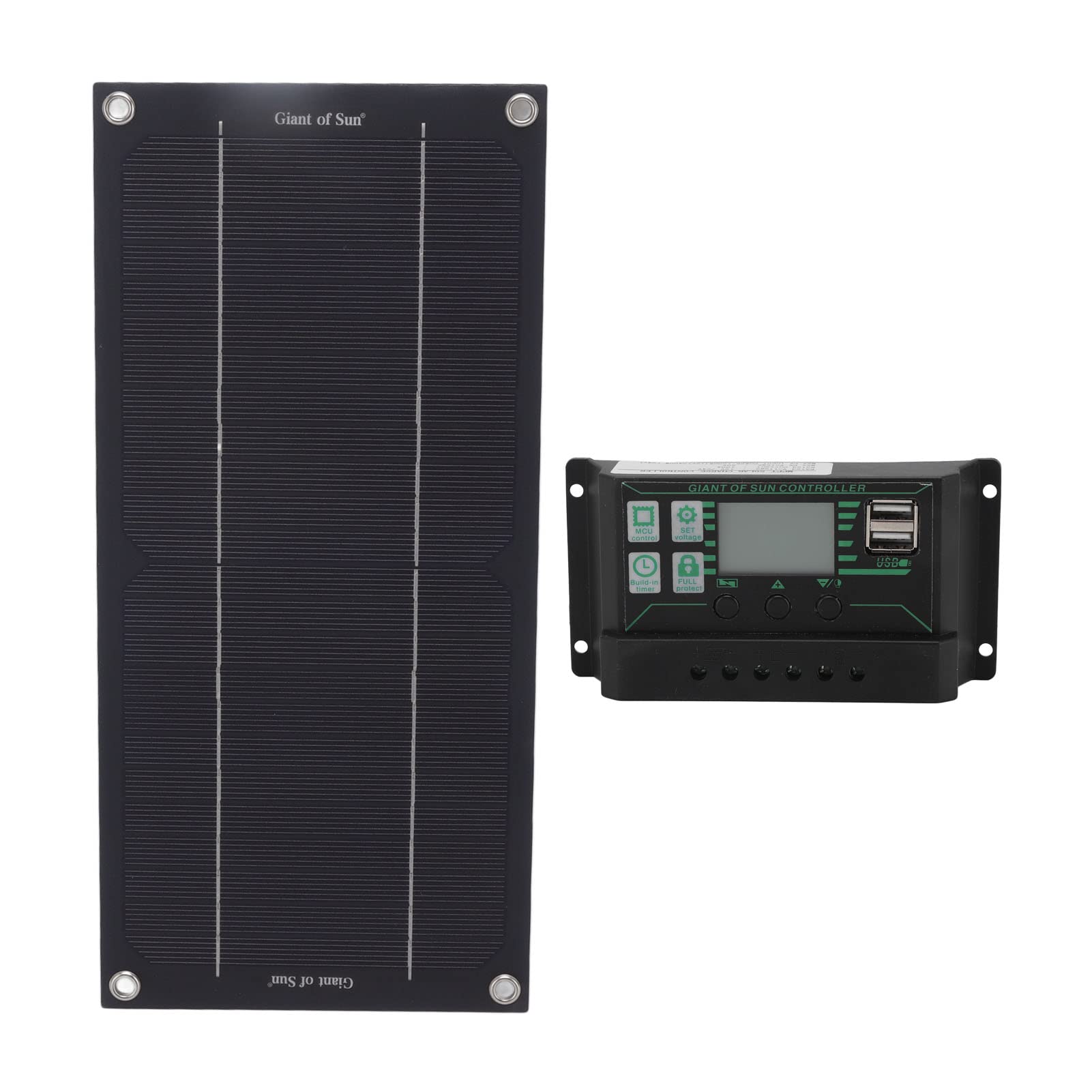 Kit Caricabatterie da Pannello Solare 600W 18V Caricabatterie Solare da Esterno Modulo Caricabatterie Solare con Controller per Auto