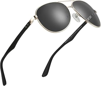 ZENOTTIC Polarized Aviator Sunglasses for Men Carbon Fiber Temple Pilot Sun Glasses with Mirrored Lens UV Protection