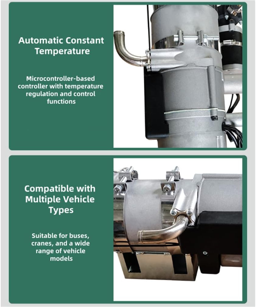 12KW Hydronic Coolant Heater, 12V/24V Liquid Fuel Heater, All-Aluminum Body and Low Noise, for Automotives Recreational Vehicles Buses Vans Trucks,24v