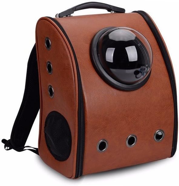 Pet Travel Backpack, Portable & Space Capsule, Carrier Bag Travel for Small Cats and Dogs Brown
