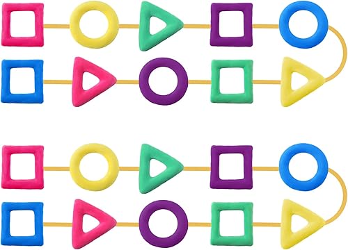 Woanger Shapes Walking Rope for Preschool Walking Rings for Toddlers 100th Day of School 10 Colorful Handle Leash for Toddler Class Line Rope 165''