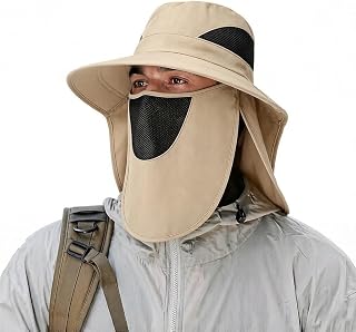 Cybersnc Men’s Wide Brim Sun Hat (Khaki), UV Protection Summer Fishing Hat, Lightweight Breathable Outdoor Cap for Hiking,... Price In India