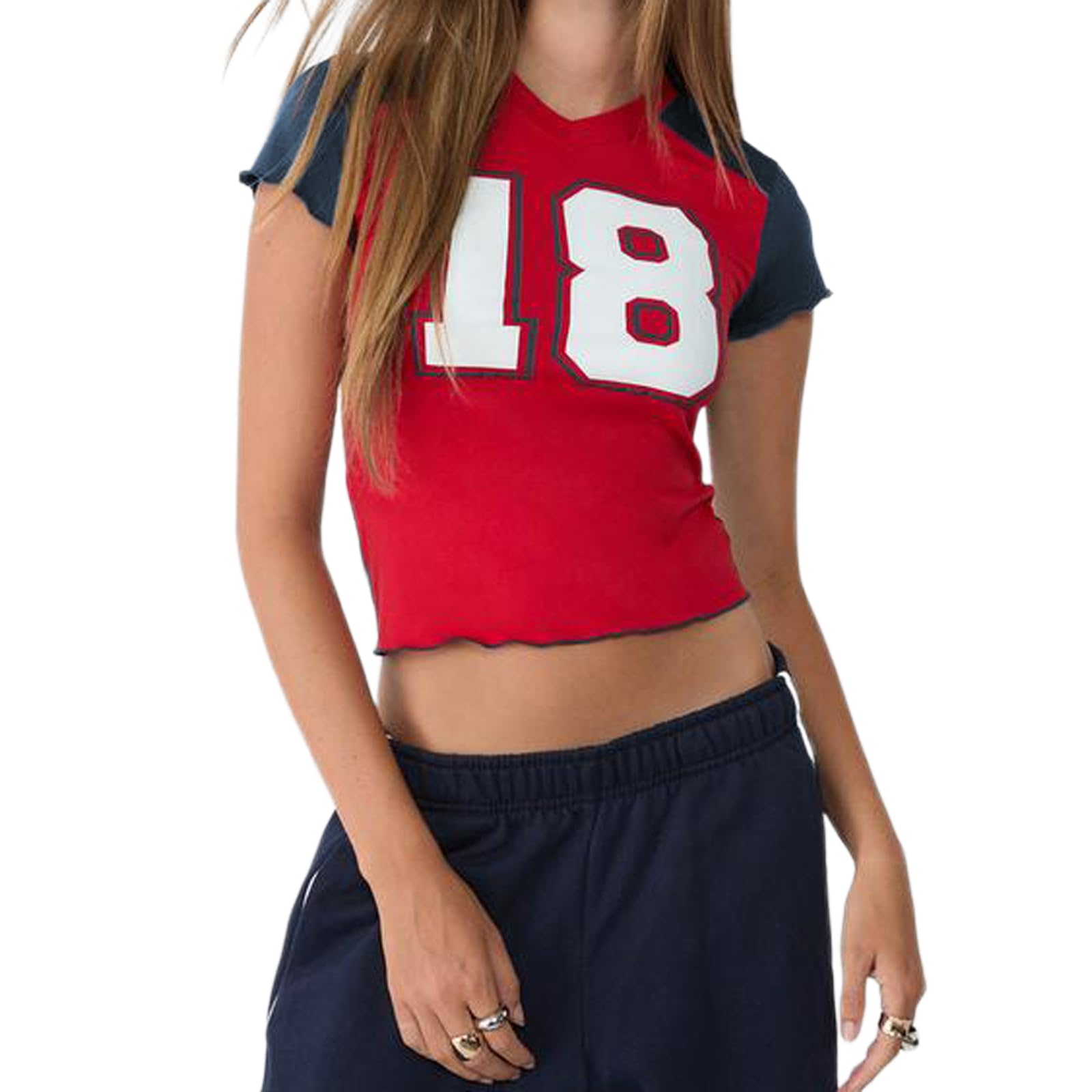 Y2k Baby Tee Women Short Sleeve Graphic Printed Crop T Shirts Teen Girls Vintage Aesthetic Tops Summer Clothes