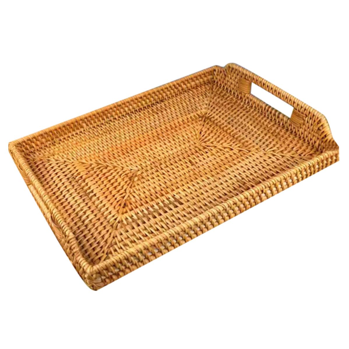 Cesta tejida de madera HEALSOPTHY con asa para fruta y pan