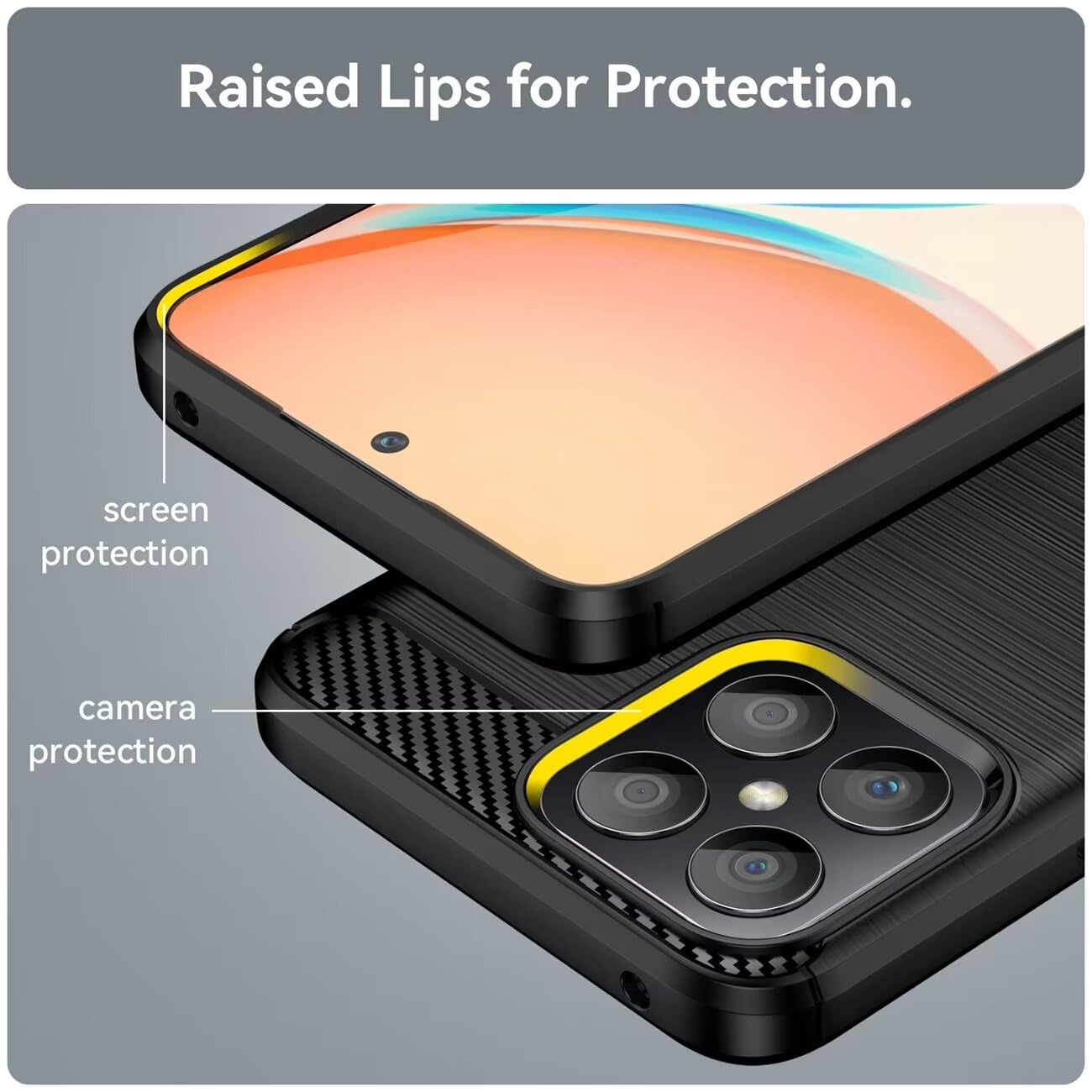 Per Honor X8 Custodia, Sottile Silicone Pelle Carbonio Fibra Anti-urto Gel Cover