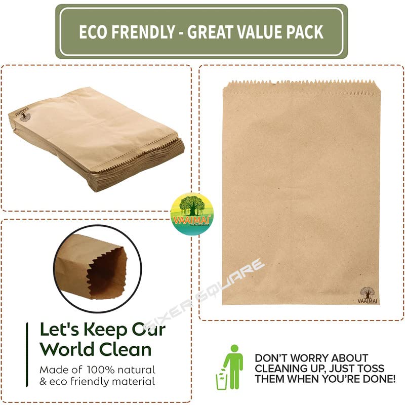 VAAIMAI Kraft Paper Covers/Bags 31X44CM Online Food Delivery, Grocery, Online Orders Delivery, Departmental Stores Multipurpose Paper Covers Natural Brown, Pack of 100 4 613u31BBeTL