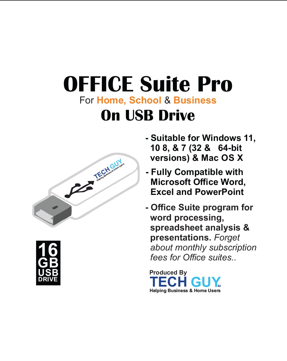 TechGuy4u Office Suite Professional Edition USB - 100% Compatible with Microsoft® Word® and Excel® for Windows 10-8-7-Vista-XP Mac OS X Produced (B0BCSYQH2P) Amazon Price History, Amazon Price Tracker