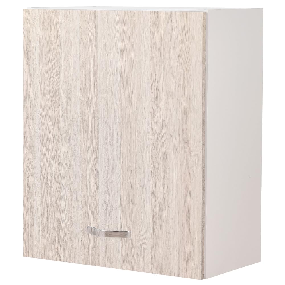 Shally Dogan Pensile da Cucina a Parete, Armadio Sospeso in Legno con Anta Singola 1 Ripiano e 2 Scomparti, Armadietto da Muro Spazioso e Resistente, Dimensioni 60 x 32 x 72H cm (Olmo)