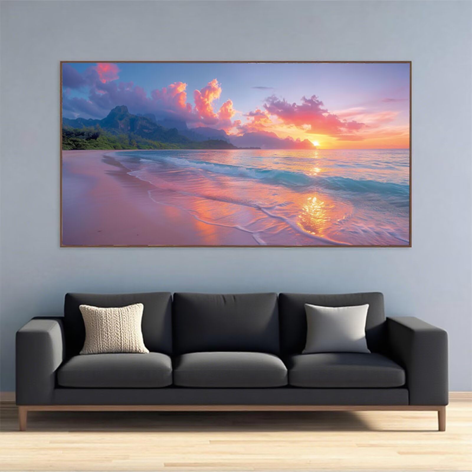 Diamentowe malowanie duży 160x80 cm, diament malarstwo lato obraz diamentowy plaża malarstwo diamentowe dorośli DIY kryształ haft ścieg krzyżykowy puzzle rzemiosło diamentowe, dekoracja domu, prezent