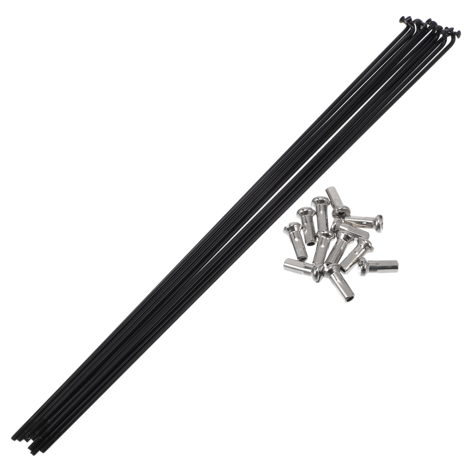 A ABSOPRO Bicycle Spokes 14G 251mm Length Bike Wheel Spokes 304 Stainless Steel Black 1 Set