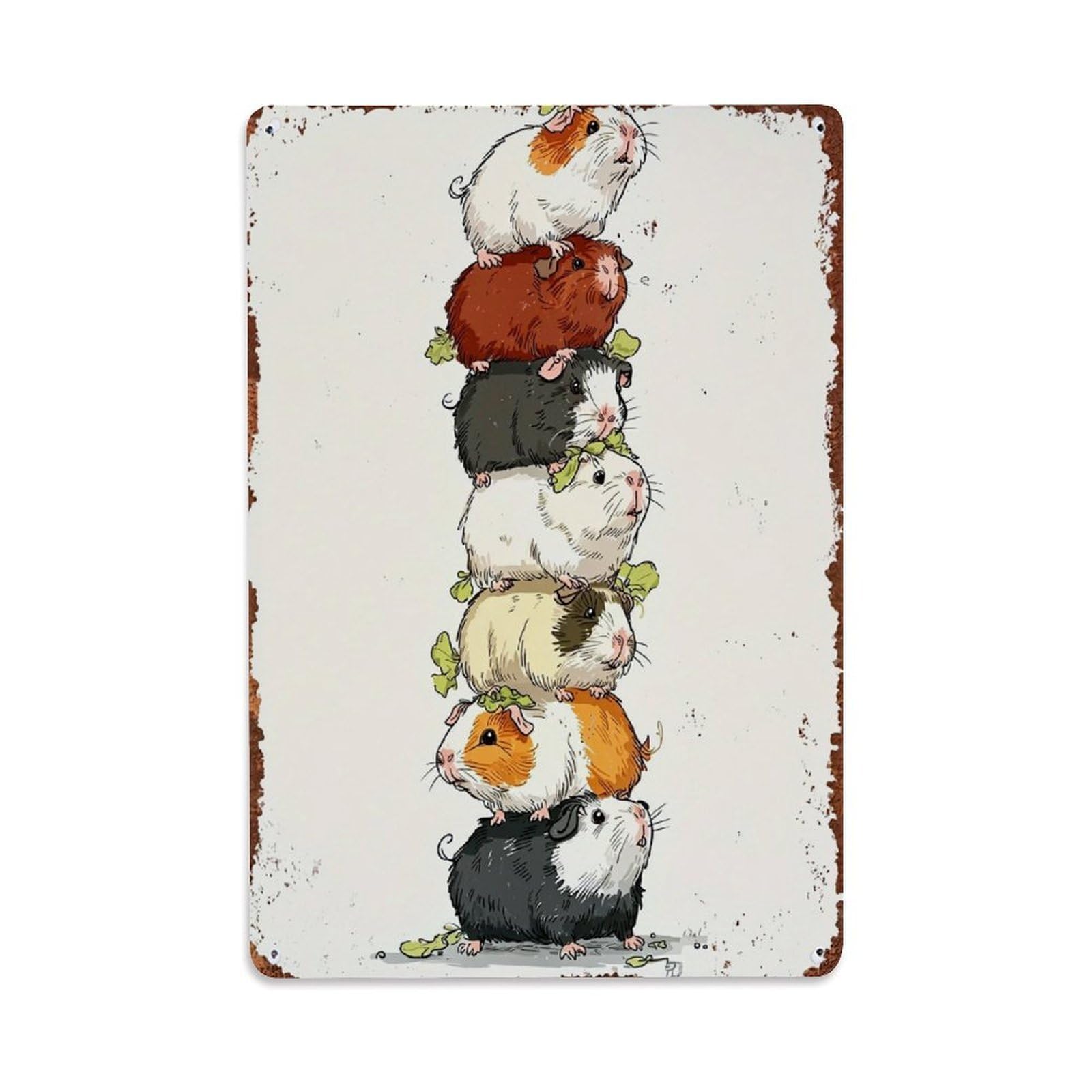 Nestemfo Vintage Stacked Guinea Piles With Lettuce Tin Sign Metal Sign, Living Room,Bar, Home, Bedroom Wall Decor,Retro Metal Poster 8X12 Inches