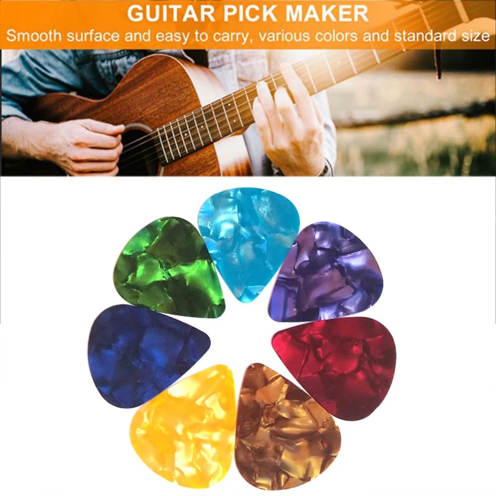 Xuzxinze 100 PCS Guitar Picks 0.46mm Thickness Celluloid Guitar Pick Plectrums for, Acoustic Guitars 30X26MM - Image 3
