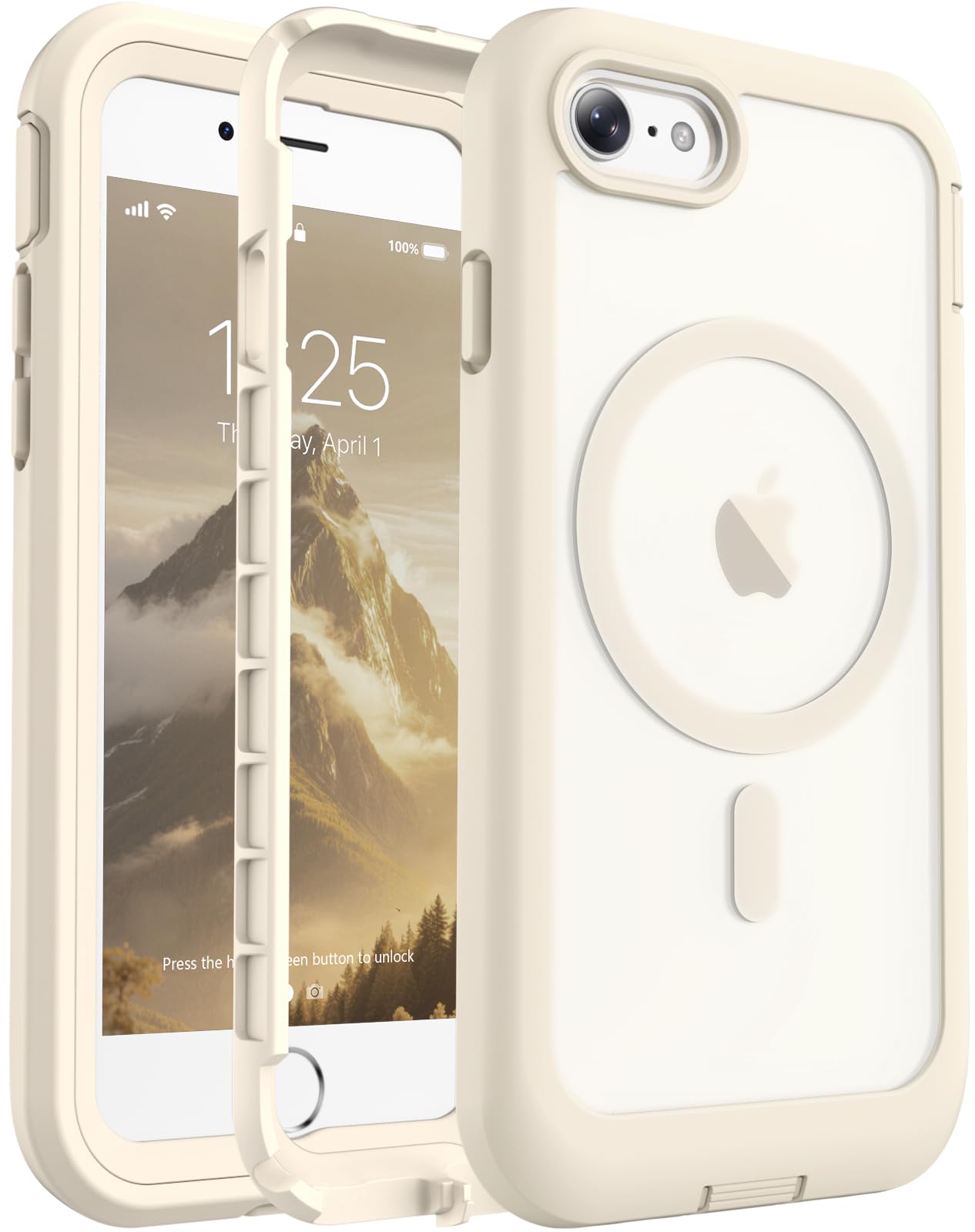 Magnetic for iPhone SE Case 3rd/2rd,iPhone 8/7 Case 4.7''-Antique White