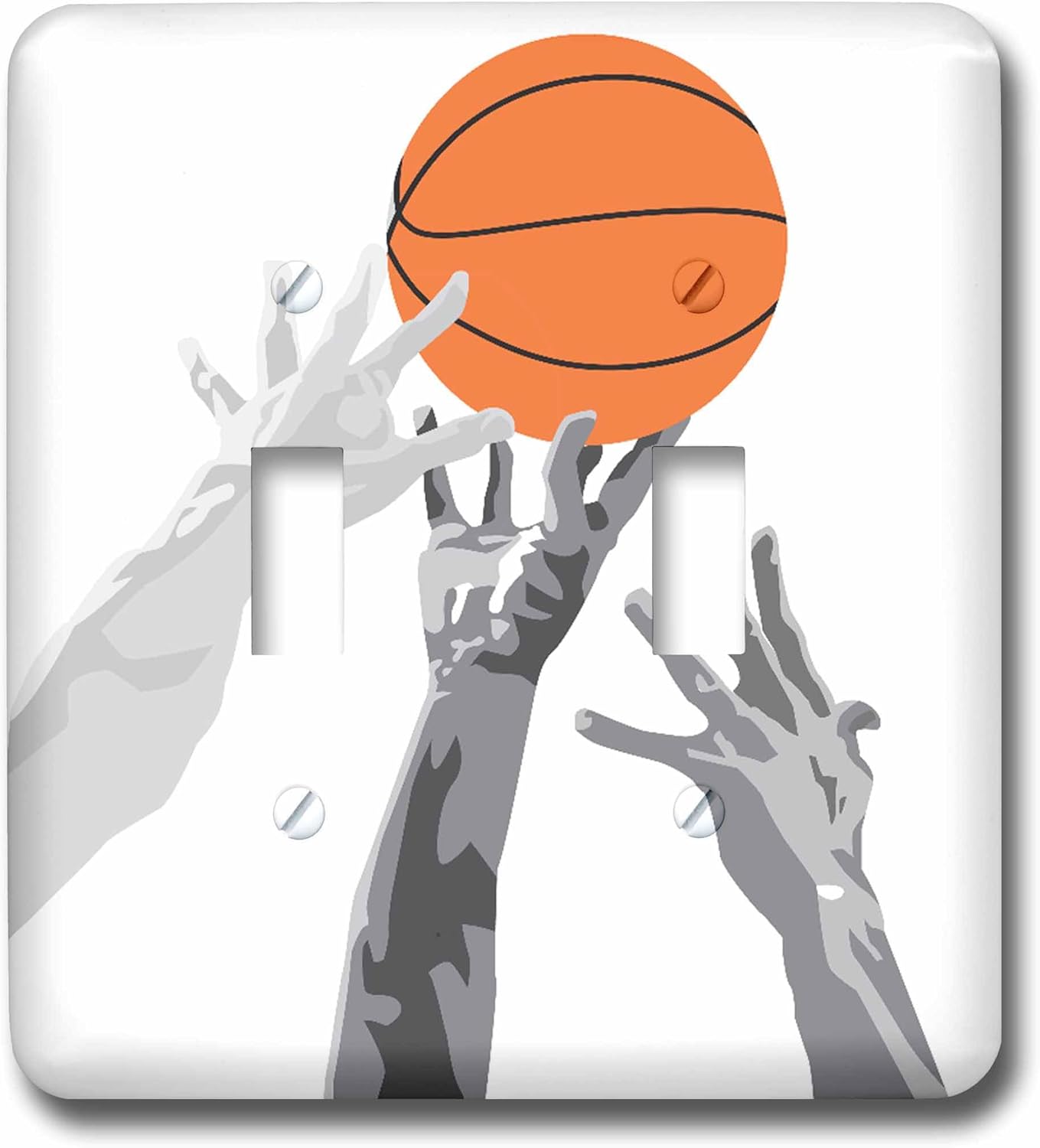 3dRose lsp_116286_2 Basketball Up for Grabs Vector Sports Design Double Toggle Switch