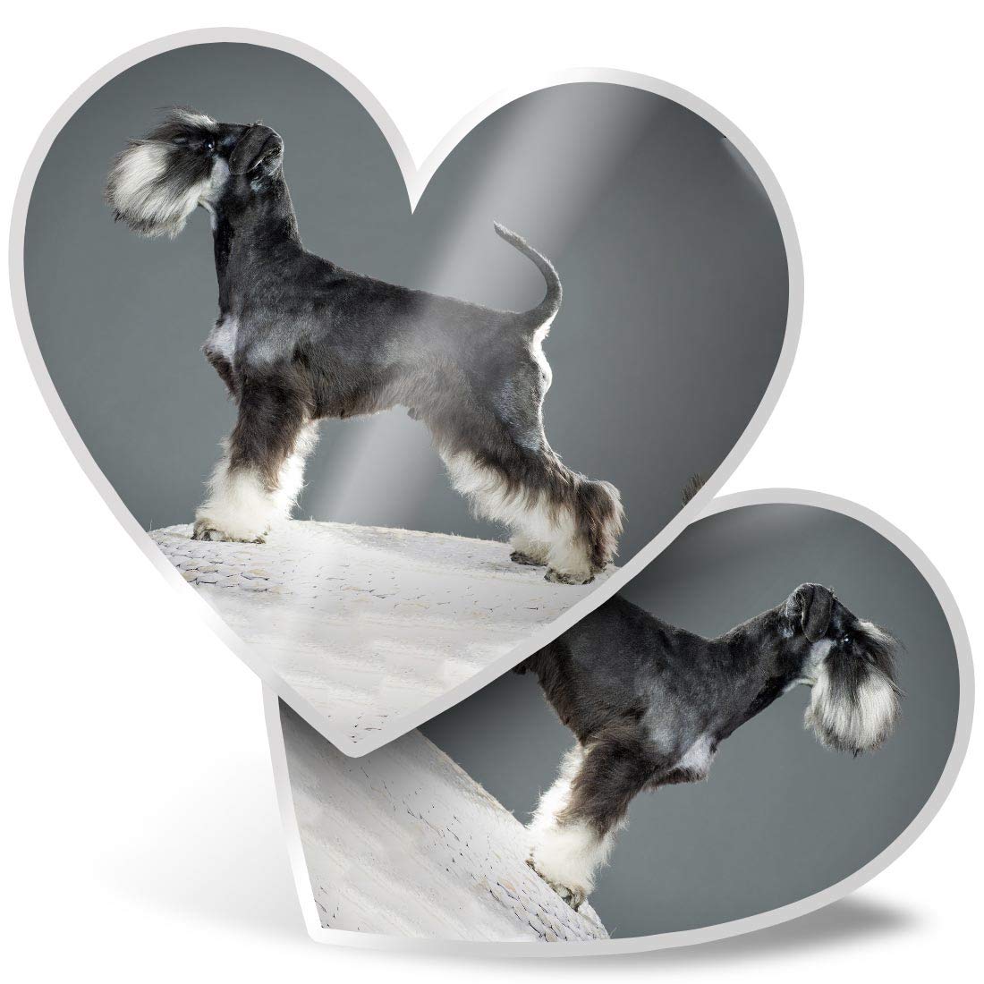 Destination Vinyl Ltd Multi 2 X 7.5Cm He Stickers - Miniature Schnauzer Puppy Dog Decals 21888