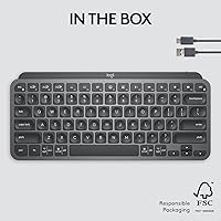 Vista 12 de Logitech MX Keys Mini - Teclado minimalista, iluminado, inalámbrico, compacto, con Bluetooth, retroiluminación, USB-C, compatible con Apple macOS