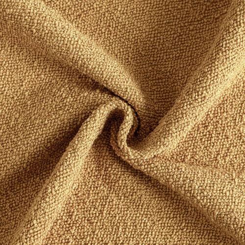 Image of Foindtower Set of 2, Decorative Textured Boucle Throw Pillow Covers Accent Solid Pillow Cases Neutral Cozy Couch Cushion Case for Chair Sofa Bedroom Living Room Home Decor 24x24 Inch Sunflower