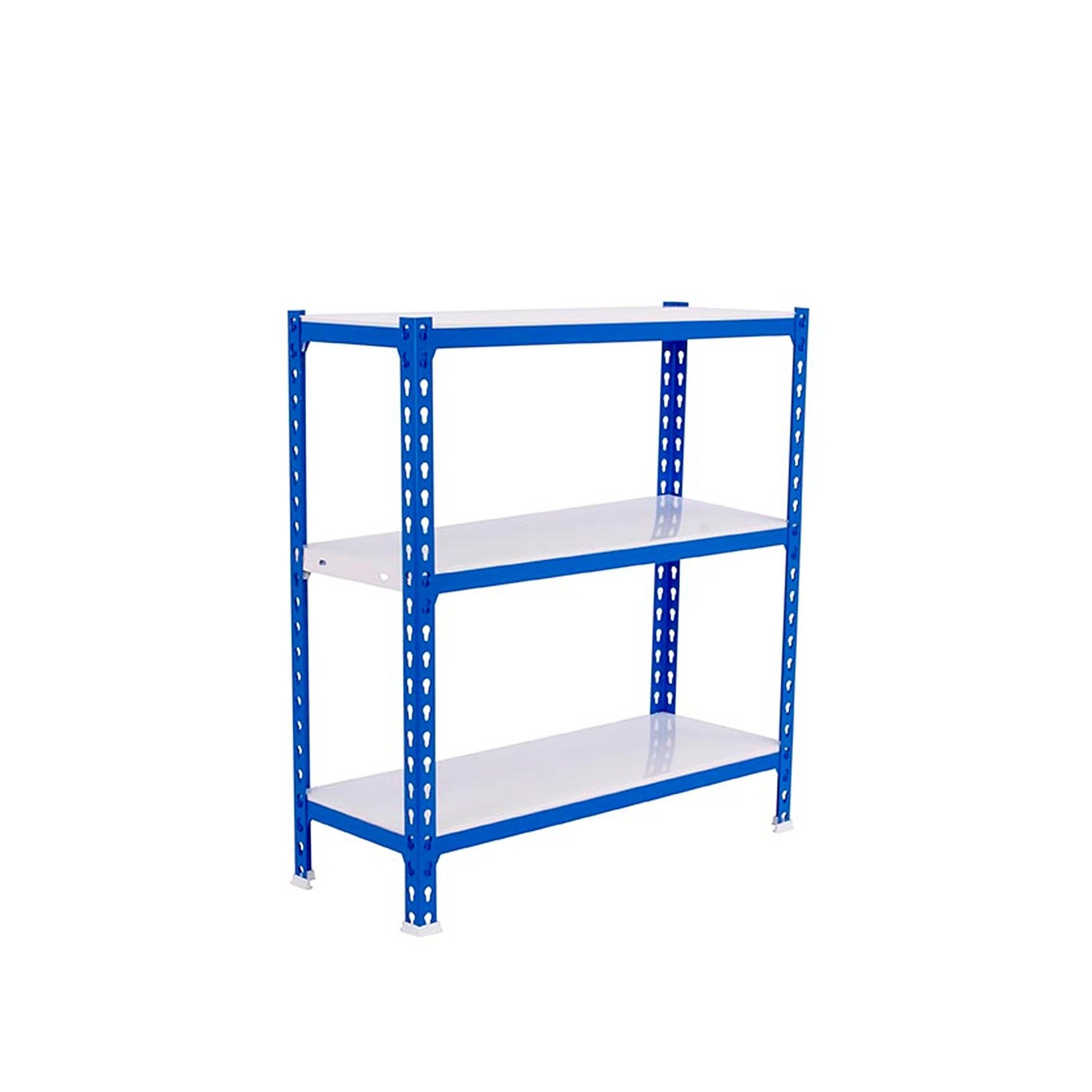 Simon Rack Étagère Rangement à 3 Niveaux, 180 kg Capacité de Charge et Point de Flexion, 900x1000x500 mm, Étagère Charge Lourde, Étagère Garage, Bleu/Blanc - Simonclick