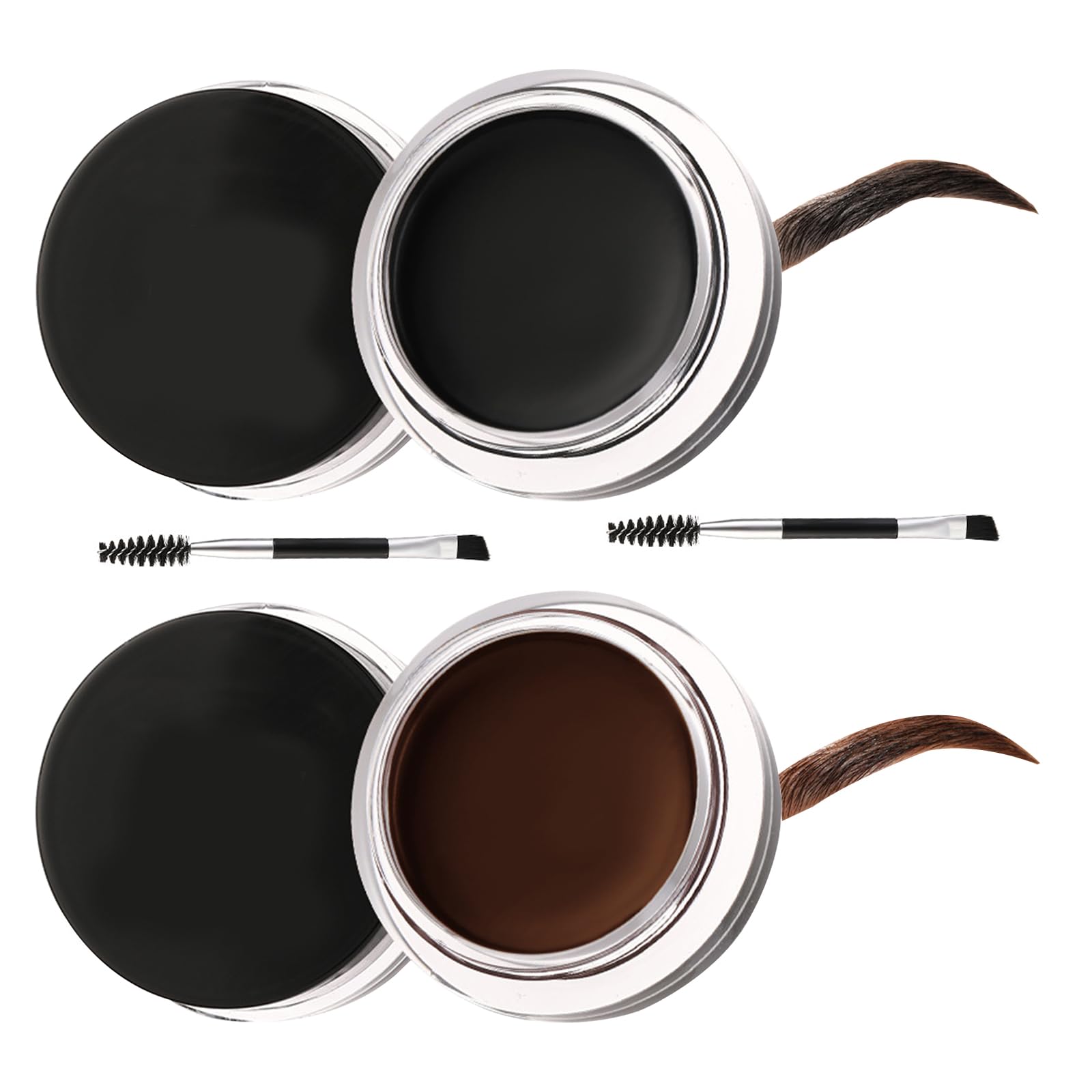 Revolution Brow Pomade - Waterproof, Long Lasting, Quick Dry, Non-Greasy, Natural Looking Brows Shape for Daily Makeup (Brown and Black)