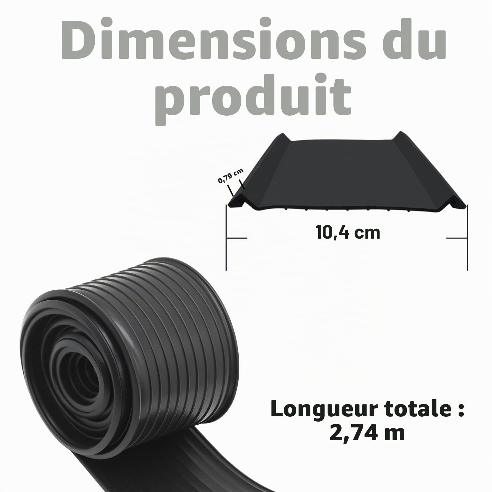 Joint de rechange en caoutchouc pour porte de garage Clopay Pour porte de 2,7 m de large