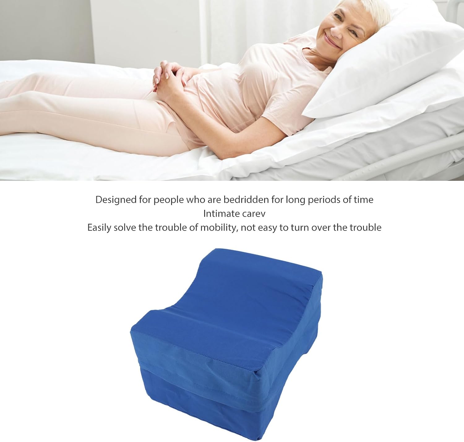 Yosoo Sponge Knee Pillow for Side Sleepers with Detachable Cover,Leg Positioner Wedge for Hip Joint, Back Pains Relief