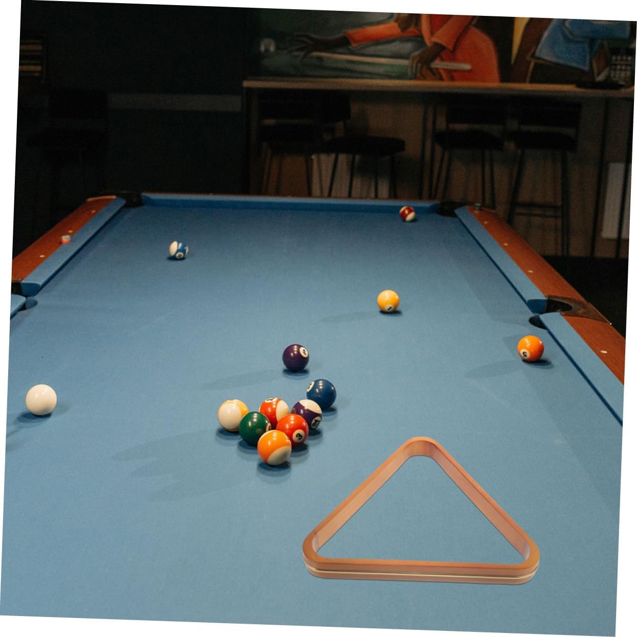 2pcs Wooden Billiard Ball Triangle Rack Gold Trim Pool Table Accessory for Accurate Ball Positioning Sturdy Hardwood Construction for Billiards Players