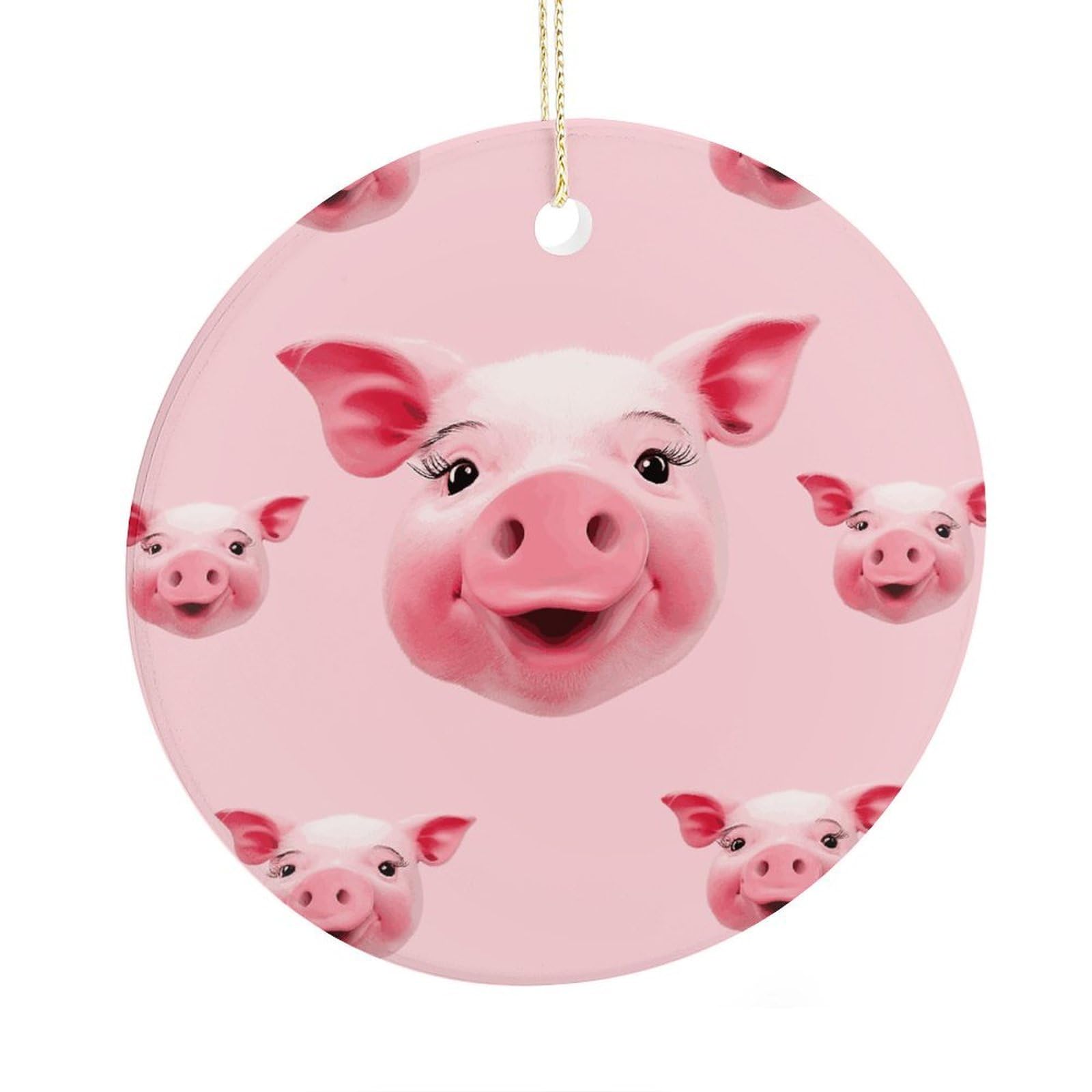 Adfgyerh Style Smiling (20) Ceramic Circular Pendant,2.9 Inch，Hanging Ornament，Gift Exchange Idea Round Ceramic Ornament,For Mom And Daughter，For Home Indoor Outdoor Decor.