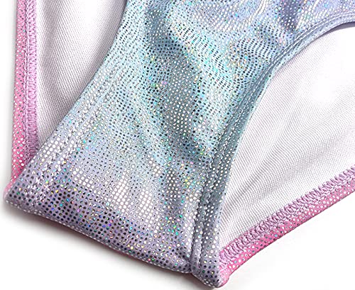 Image of SHEKINI Girl's Halter Bikini Set Silver Stamping Beach Sport Two Piece Swimsuit Kid Swimwear