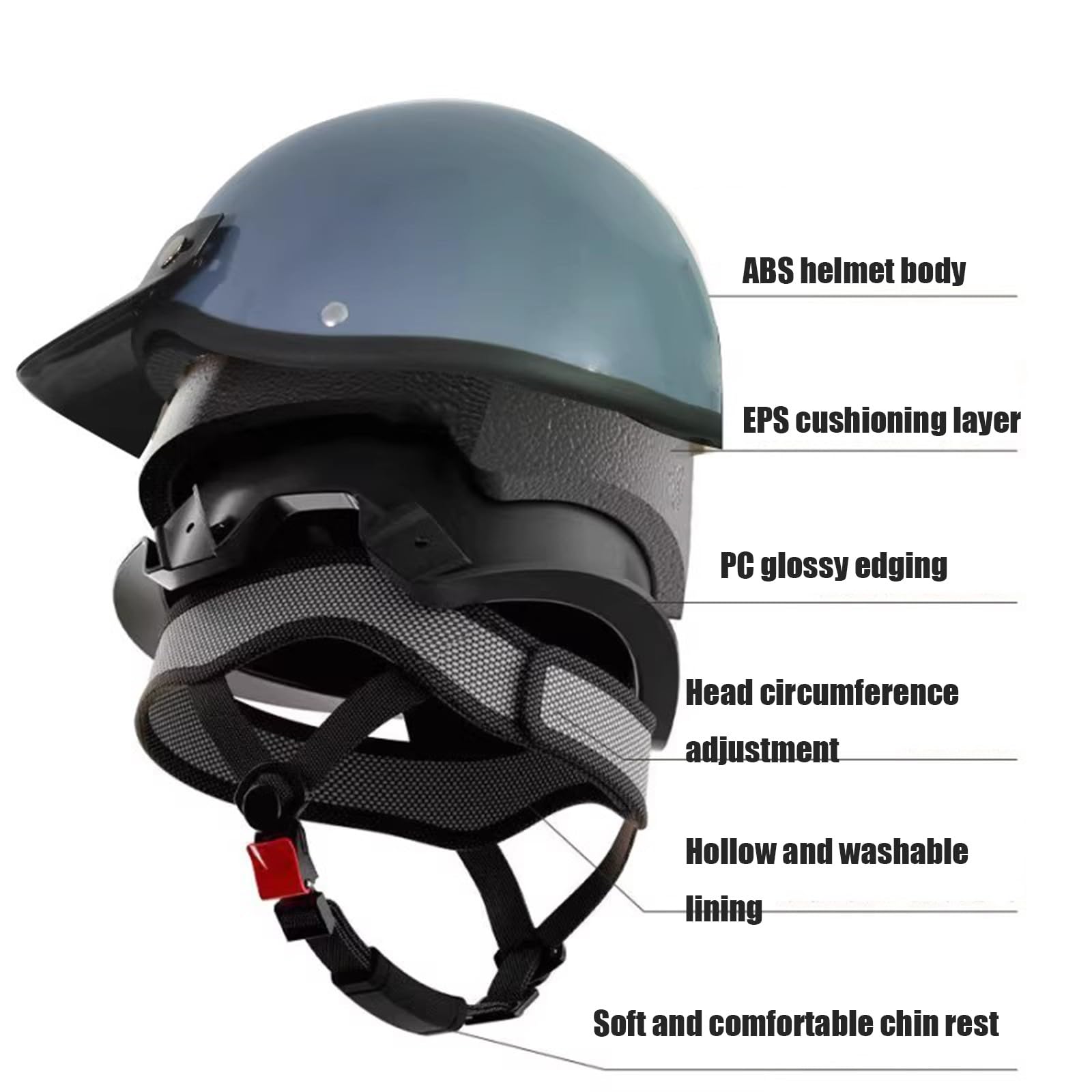 Casque de Moto rétro Demi-Casque de Moto Casque Jet Femmes et Hommes Casque Ouvert pour Scooter cyclomoteur et Scooter certifié ECE H,52-60cm