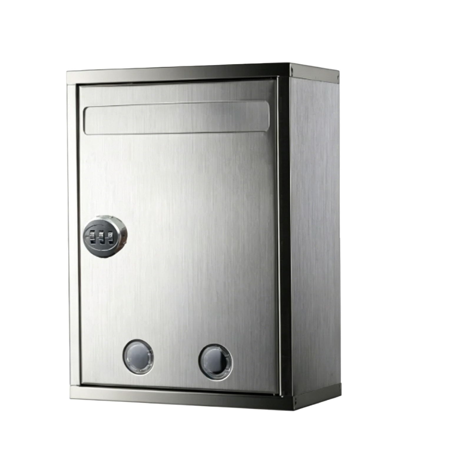 Locking Suggestion Box, Stainless Steel Ballot Box for Voting, Drilled Mailbox Delivery with Combination Lock for Fundraising, Voting, Elections, and Mail Delivery(L)